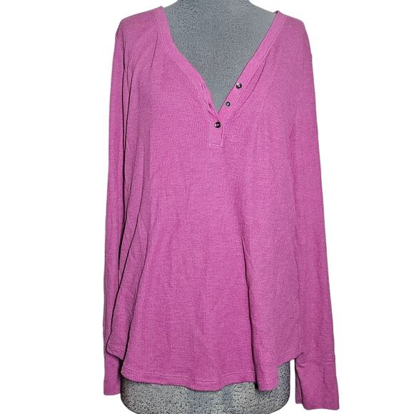 Pink Waffle Knit Top Size 2XL - Picture 1 of 4